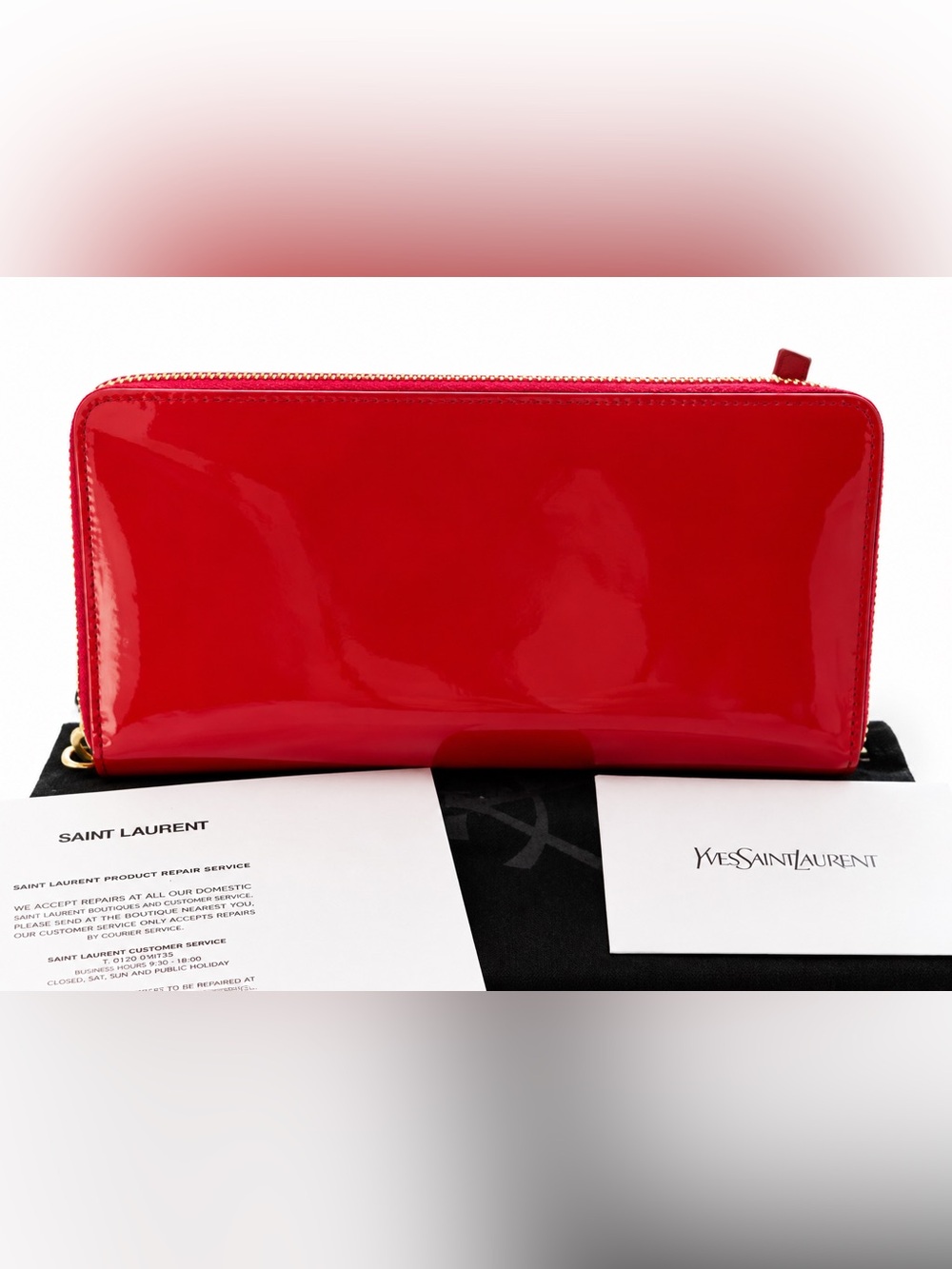 Yves Saint Laurent Patent Leather Zip Wallet - Picture 2 of 15